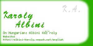 karoly albini business card